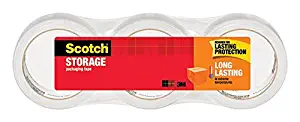 Scotch Long Lasting Storage Packaging Tape, 1.88 Inches x 54.6 Yards, 3 Rolls (3650-3)
