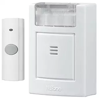 NuTone Plug-In Doorbell Kit with Strobe Light, Wireless Door Chime for Hearing Impaired, 1.63" x 3.75" x 4.5", White