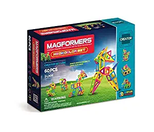 Magformers Creator Neon Color Set (60-Pieces) MagneticBuildingBlocks, EducationalMagneticTiles Kit , MagneticConstructionSTEM Set