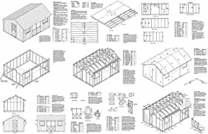 12' X 16' Saltbox Style Storage Shed Project Plans -Design #71216