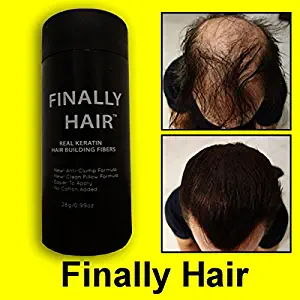 Hair Building Fibers Black Hair Loss Concealer Fiber 28 Gram .99oz Refillable Bottle by Finally Hair (Black)