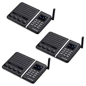 Wireless Intercom System, SAMCOM FTAN30A 20-Channel Build-in Battery Intercom System for Home Office, Baby Elderly Monitor (Pack of 3)