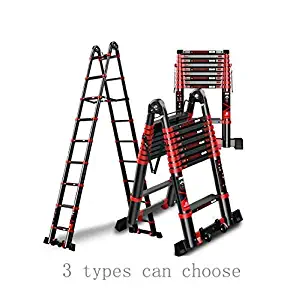 Aluminum Telescopic Extension Ladder Capacity A-Frame 16 ft/20ft/25ft Telescoping Ladder Multi-Purpose Attic Staircase (Straight Ladder 5.9M)