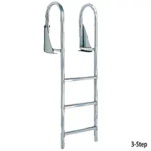 International Dock Wide-Step Flip-Up Dock Ladder, 3-Step