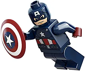 LEGO Marvel Super Heroes Minifigure - Captain America Dark Blue with Shield (6865)