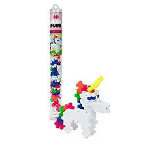 PLUS PLUS – Mini Maker Tube – Unicorn – 70 Piece, Construction Building Stem Toy, Interlocking Mini Puzzle Blocks for Kids