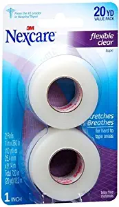 Nexcare Tape, Flexible Clear, Value Pack 2 , 1 Inch X 10 Yrds Each Roll, (Pack of 4) 80 Yards Total