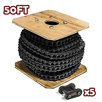 40 Roller Chain 50 Feet with 5 Connecting Links