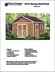 16' X 12' Gable Storage Shed Project Plans -Design #21612