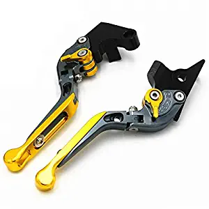 RONGLINGXING Motorcycle Accessories CNC Folding Extendable Brake Clutch Levers for KAWASAKI NINJA 300 R Z300 Z250SL NINJA250R (Color : Gray gold)