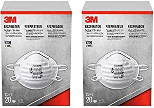 3M 8200HB3-A Sanding and Fiberglass Respirator, Pack of 2 (40)