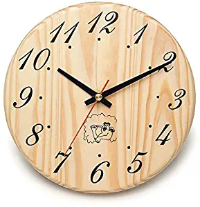 ALEKO WJ12 Analog Clock for Sauna Handcrafted from Finnish Pine