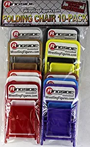 Wrestling Folding Chair 10-Pack (Multi-Color) - Ringside Collectibles Exclusive WWE Toy Action Figure Accessories