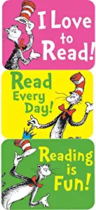 Eureka Classroom Decorations Cat in The Hat Reading Stickers for Kids and Educational Fun, 120pc