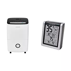 Frigidaire 70-Pint Dehumidifier with Built-in Pump in White & AcuRite 00613 Humidity Monitor with Indoor Thermometer, Digital Hygrometer and Humidity Gauge Indicator