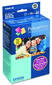 Epson T5845-M PictureMate Print Pack Includes Inkjet Cartridge, 100 Sheets Matte Photo Paper