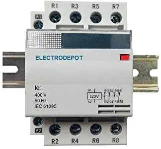 40 Amp 4 Pole Contactor Normally Open (N/O) 120V Coil, 32A Motor, IEC 63A, 40A DIN