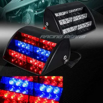 Dashboard Flash Strobe Light 18 LED RED & Blue CAR Emergency Warning Universal 2