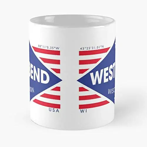 West Bend Wisconsin - Diamond F-lag Classic Mug Glitter 11 Ounces Funny Coffee Varnukata