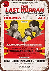 1980 Muhammad Ali vs. Larry Holmes Vintage Look Reproduction Metal Tin Sign 8X12 inches