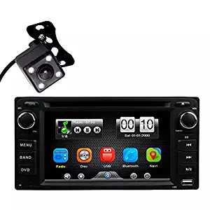 2Din in Dash Car DVD MP3 MP4 Video Player Radio Bluetooth Kit Universal Head Unit Stereos with Reverse Camera for Toyota Corolla EX Rav4 Prado Camry VIOS Echo Land Cruiser by HitCar (Without GPS)