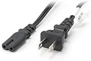 THE CIMPLE CO - Figure 8 Power Cord (2 Prong) with Premium Quality Copper Wire Core - Non Polarized for Satellite, CATV, Game & Sony - NEMA 1-15P to C7 / IEC 320 - UL Listed - Black, 6ft Power Cable