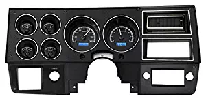 Dakota Digital 73 - 87 Chevy GMC Pickup Truck VHX Analog Dash Gauges Black Alloy Blue VHX-73C-PU-K-B