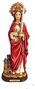 14" Santa Barbara St Santo Statue Figure Catholic Image