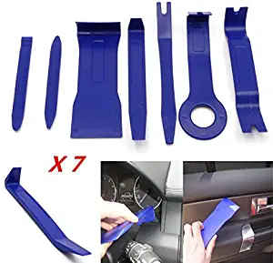 FMtoppeak 7pcs Car Interior/Exterior Dash Moulding Trim Audio GPS Door Panel Open Removal Tool for Jeep Renegade/Cherokee/Grand Cherokee/Compass/Patriot/Wrangler