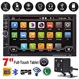 ASEROX 7"2DIN Car Radio GPS Nav Bluetooth Stereo MP3 MP5 TV Player FM Car Radio + Camera
