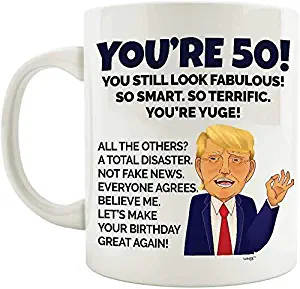 50th Birthday Gifts for Women Men Born In 1970 - Funny Turning Fifty Years Old Coffee Mug Best For Mom Dad Wife BFF Guy Girl Male Friend - Born In