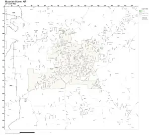 ZIP Code Wall Map of Mountain Home, AR ZIP Code Map Laminated