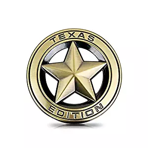 Gold Color 2pcs Texas Edition Shield Emblems Badge Zinc Alloy Decal Sticker Made for Chevrolet Chevy Silverado Sierra