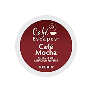 Cafe Escapes, Cafe Mocha Coffee Beverage, Single-Serve Keurig K-Cup Pods, 48 Count (2 Boxes of 24 Pods)