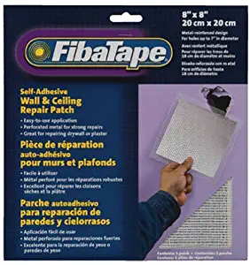 FibaTape 8 inch x 8 inch Self Adhesive Perforated Aluminum Wall and Ceiling Repair Patch