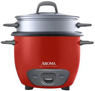 MCtraddy Aroma 14-Cup (Cooked) Pot Style Rice Cooker and Food Steamer, Red