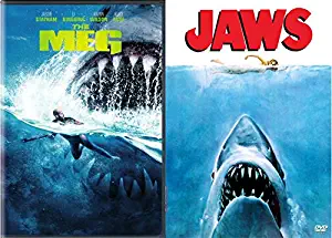 Giant Great White Eating Sharks + Mr. Statham? Sign Me Up!: JAWS (The Orginal) + The MEG DVD Monster Animal Sharks Horror Scenario Bundle