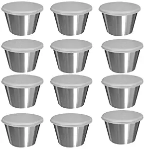 Tablecraft H5069 2.5 oz Dipping Cups with Lids (12 Pack)