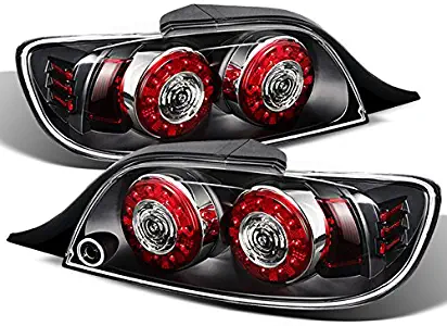 For 2004-2008 Mazda RX-8 RX8 SE3P Black Bezel Dual LED Round Brake Signal Tail Light Assembly L+R