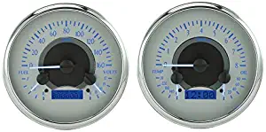 Dakota Digital 47 48 49 50 51 52 53 Chevy GMC Truck Analog Dash Gauge Silver Alloy Blue VHX-47C-PU-S-B