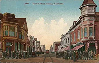 Second Street Eureka, California CA Original Vintage Postcard 1911