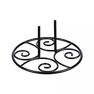 Evergreen Elegant Swirl Powder Coated Stand Base Statement Stake Decor