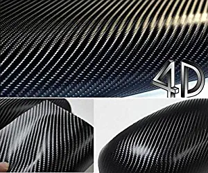 DIYAH 4D Black Carbon Fiber Vinyl Wrap Sticker with Air Realease Bubble Free Anti-Wrinkle (36" x 60" / 3FT x 5FT)