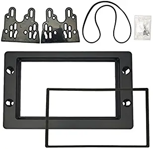 FEELDO Car 2DIN Stereo Radio Fascia Plate Panel Frame for SAAB 9-5 (2005~2011) Dashboard CD/DVD Radio Panel Fitting Mount Kit Black(A:17398mm)