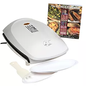 George Foreman GR26CB Family Size Plus Grill with Cookbook, White