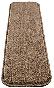 Mod-Arte | Solo Collection | Stair Treads | Modern &Contemporary | Solid Colors | Rubber Backing Non-Slip | Walnut | Set of 13 | 8.5 inches x 26 inches