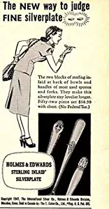 1947 Holmes & Edwards Sterling Inlaid Silverplate, Holmes & Edwards Print Ad