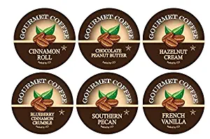 Smart Sips, Flavor Lovers Coffee Variety Sampler, Chocolate Peanut Butter, Blueberry Cinnamon Crumble, Cinnamon Roll, French Vanilla, Hazelnut, Southern Pecan - Coffee Pods for Keurig K-cup Machines