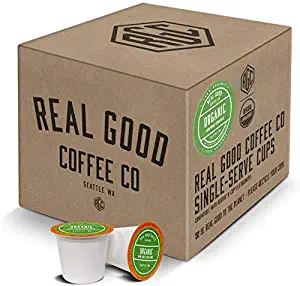 Real Good Coffee Co Recyclable Coffee Pods, USDA Certified Organic Dark Roast, Compatible With Single Serve Coffee Makers, 36 Count