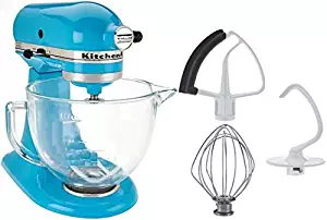 KitchenAid 5-Qt. Tilt-Head Stand Mixer with Glass Bowl and Flex Edge Beater - Crystal Blue